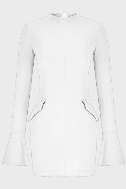 Mock Neck Long Sleeve Mini Dress - Siennasass