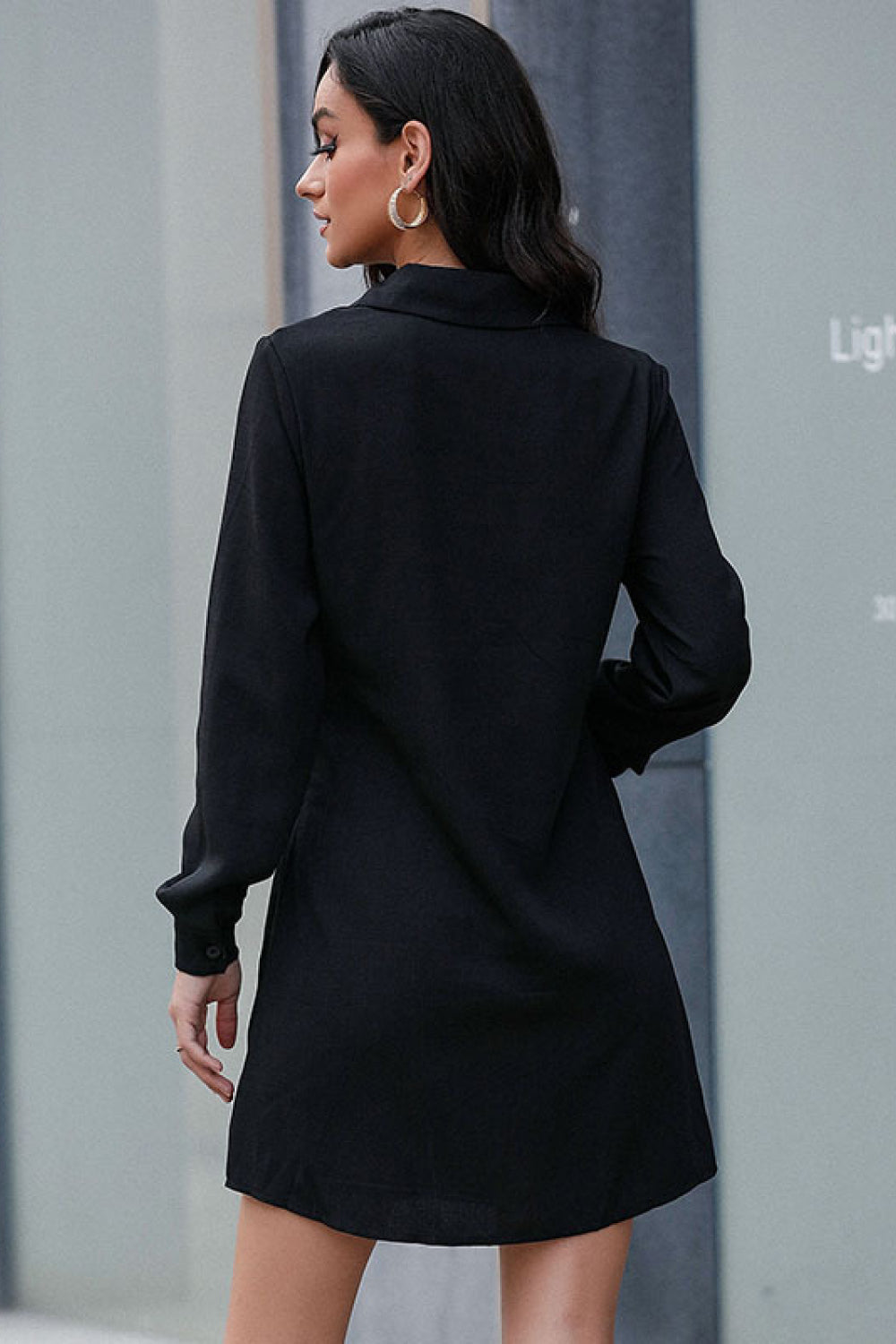 Perfee Belted Mini Shirt Dress - Siennasass
