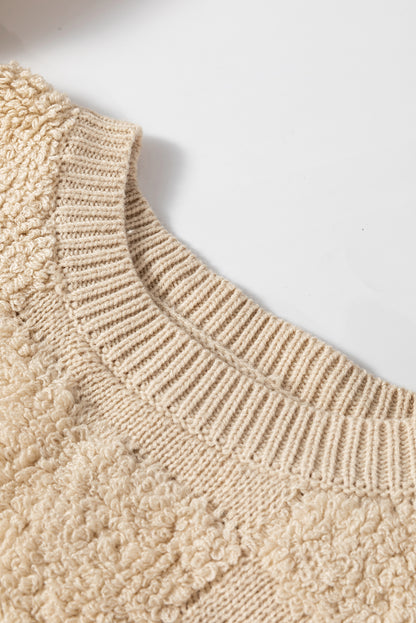 Karierter Pullover mit Rundhalsausschnitt und überschnittenen Schultern