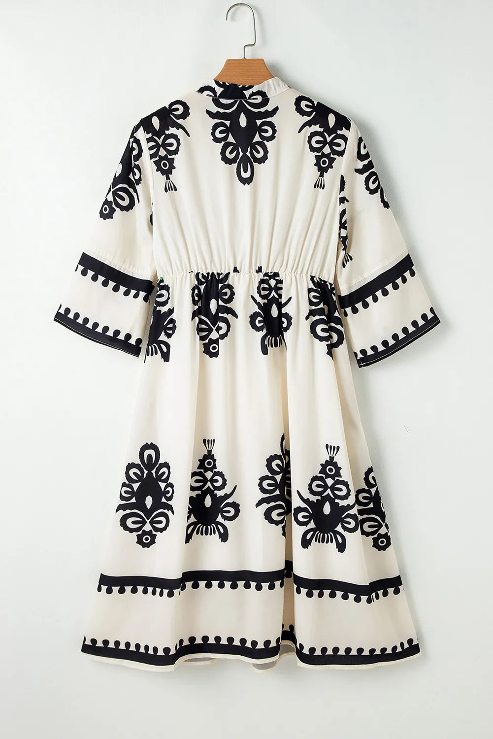Printed Half Sleeve Knee Length Dress - Siennasass