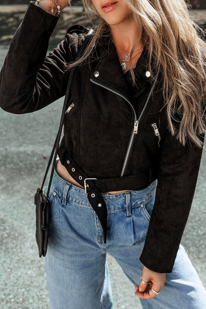 Zip Up Collared Neck Jacket - Siennasass