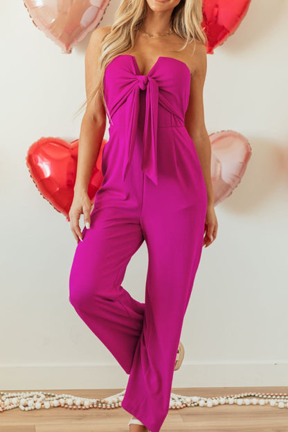 Jumpsuit mit weitem Bein und Schnürung