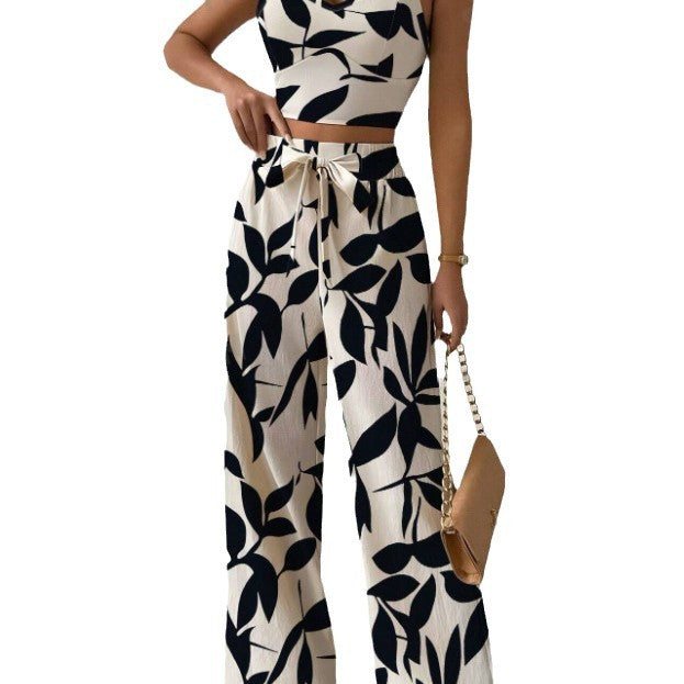 Printed Spandex Straight Type Suit