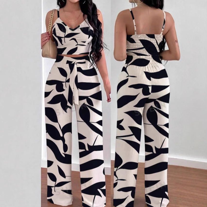 Printed Spandex Straight Type Suit