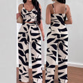 Printed Spandex Straight Type Suit