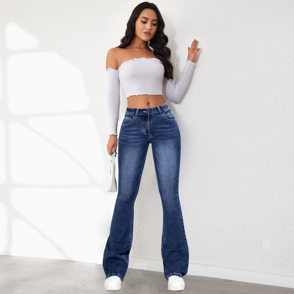 Stretch Pants Denim Retro Washed