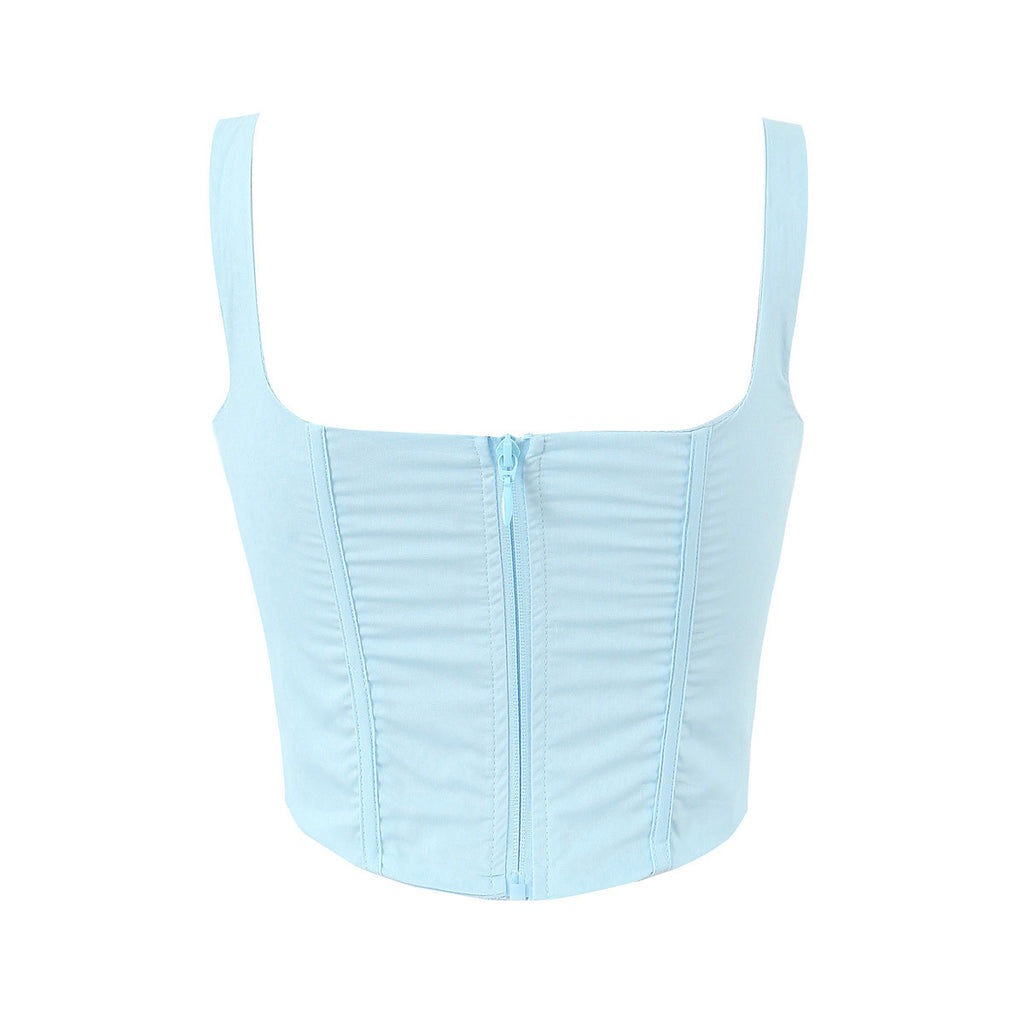 Sleeveless Split Tube Top Dress Sling Top Suit