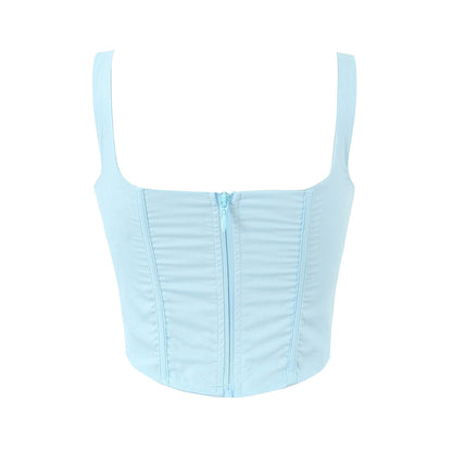 Sleeveless Split Tube Top Dress Sling Top Suit