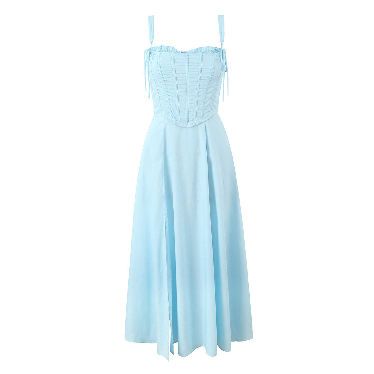 Sleeveless Split Tube Top Dress Sling Top Suit
