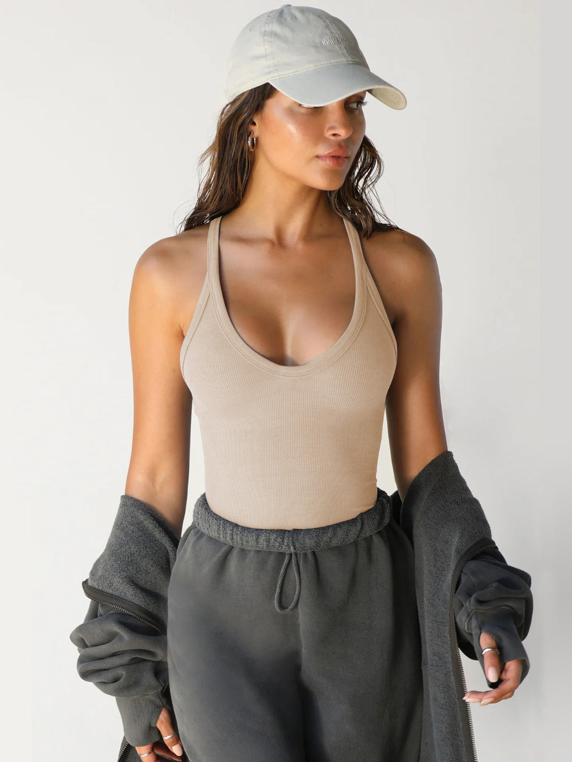 Scoop Neck Wide Strap Tank - Siennasass