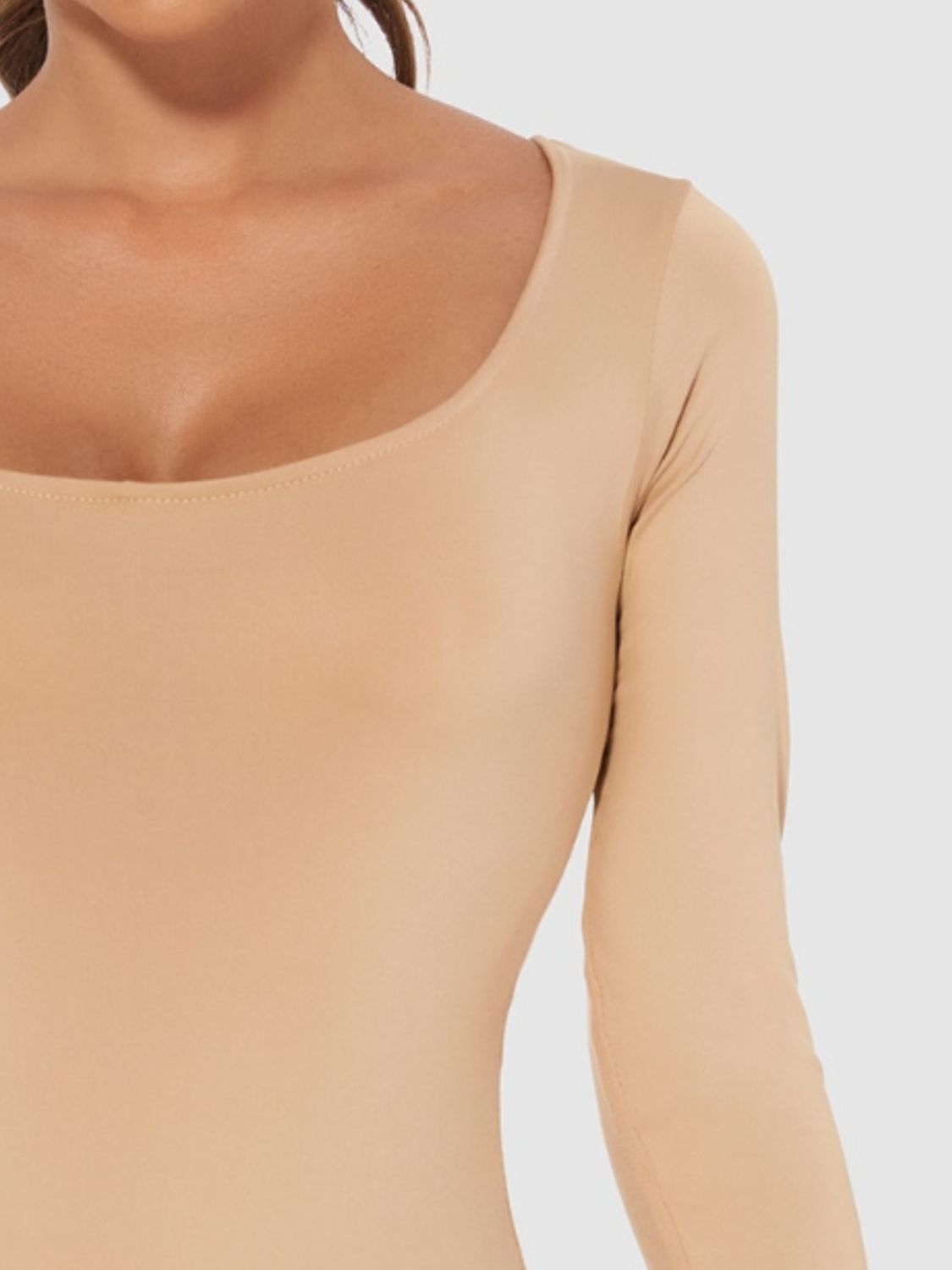 Full Size Scoop Neck Long Sleeve Bodysuit - Siennasass