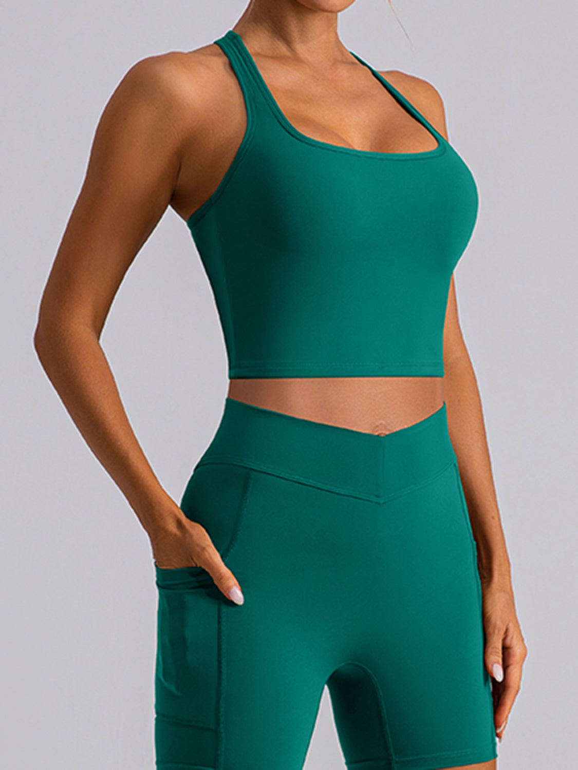 Square Neck Racerback Cropped Tank - Siennasass