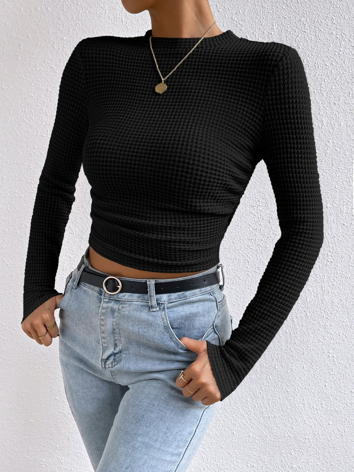 Round Neck Long Sleeve T-Shirt - Siennasass