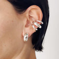 Stainless Steel Layered Cuff Earrings - Siennasass