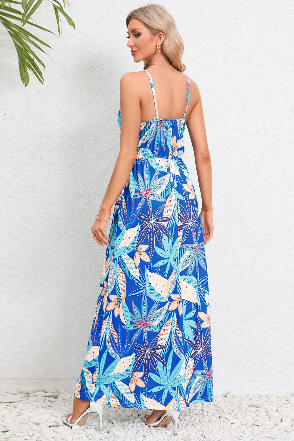Printed Surplice Maxi Cami Dress - Siennasass