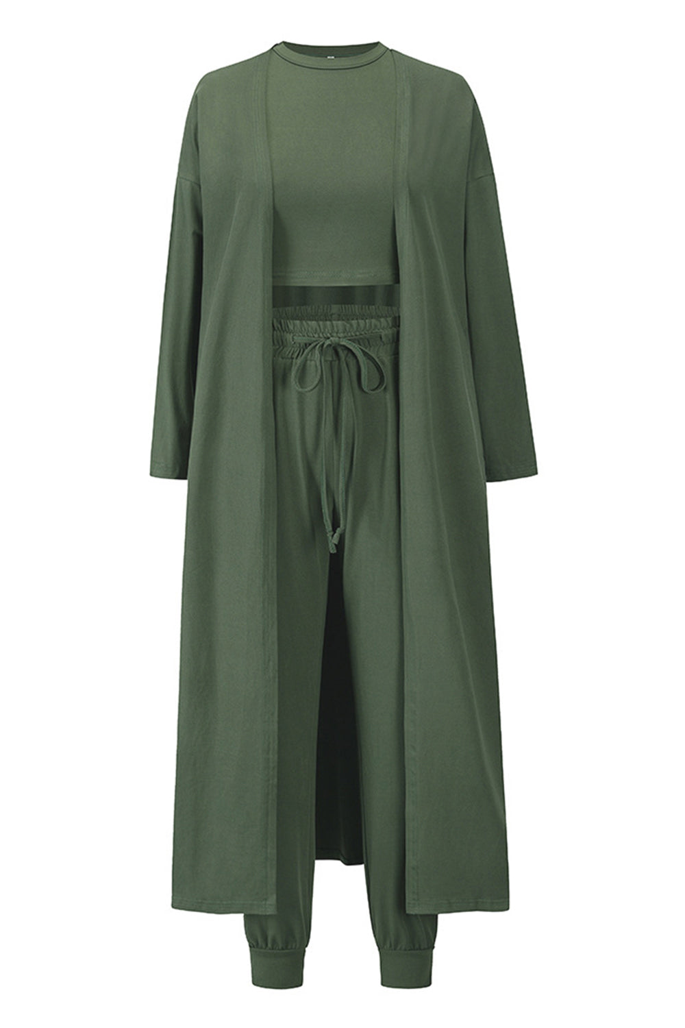 Tank, Pants, and Cardigan Set with Pockets - Siennasass