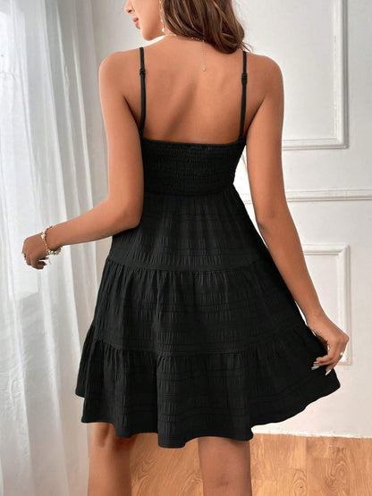 Tiered Smocked Square Neck Cami Dress - Siennasass
