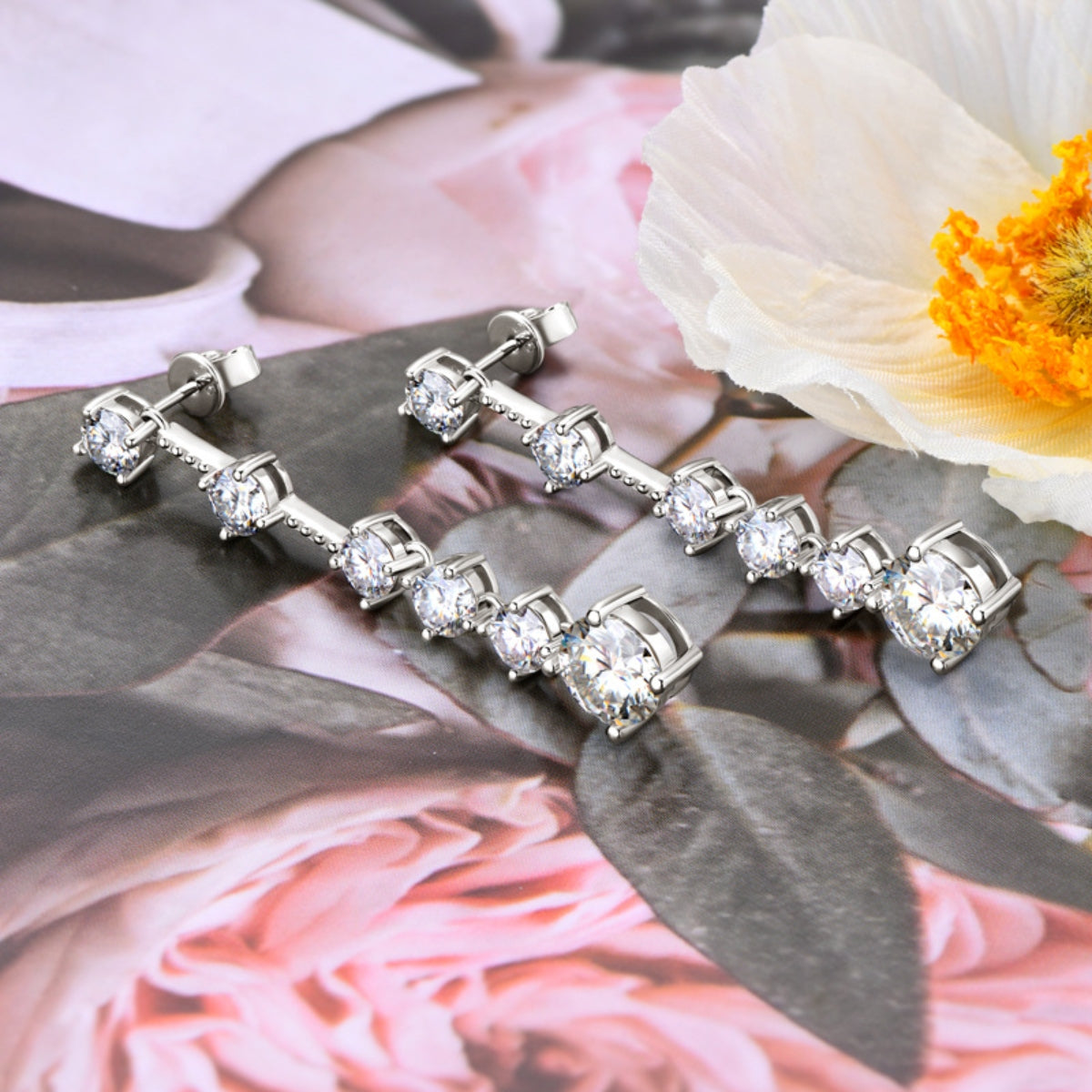 4 Carat Moissanite 925 Sterling Silver Earrings - Siennasass