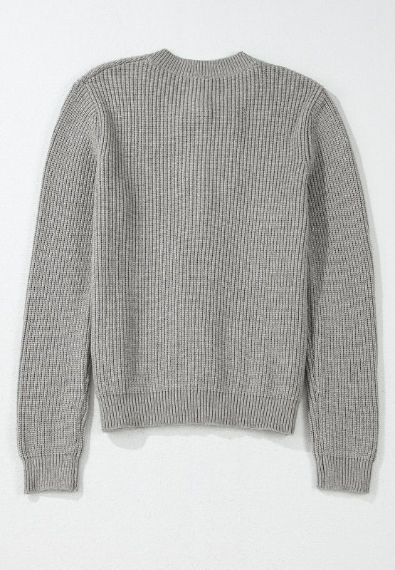 Strickjacke mit Rundhalsausschnitt und langen Ärmeln und Schleife