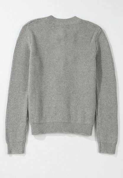 Strickjacke mit Rundhalsausschnitt und langen Ärmeln und Schleife
