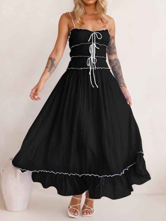 Devine – Midi-Camisole-Kleid mit Rüschensaum und Rüschen