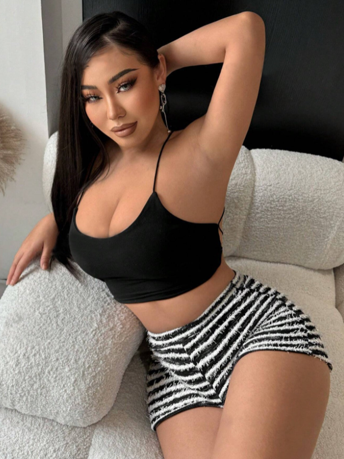 Striped High Waist Shorts - Siennasass