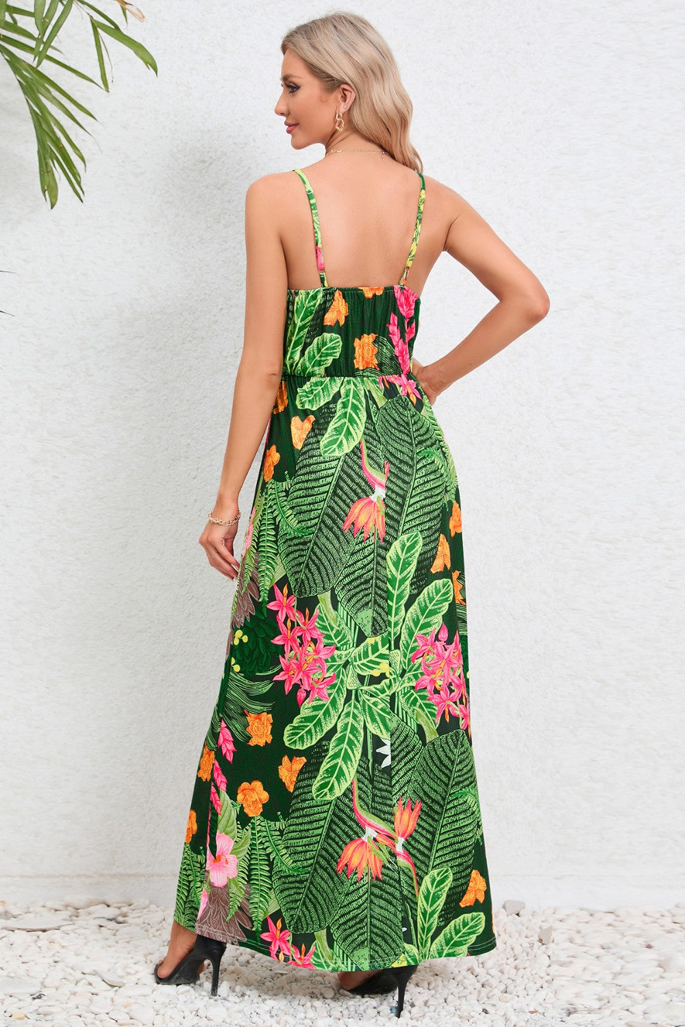 Printed Surplice Maxi Cami Dress - Siennasass