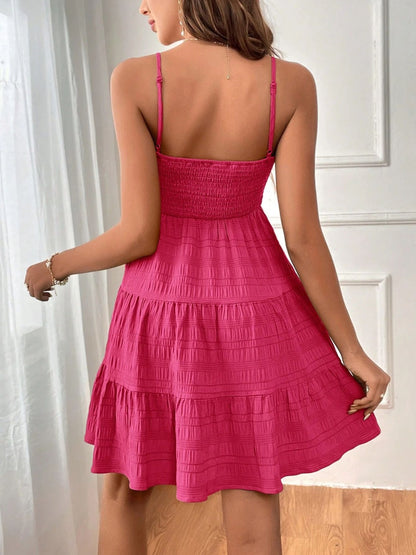 Tiered Smocked Square Neck Cami Dress - Siennasass