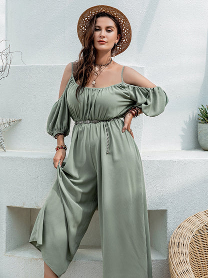 Spaghetti Strap Wide Leg Jumpsuit - Siennasass