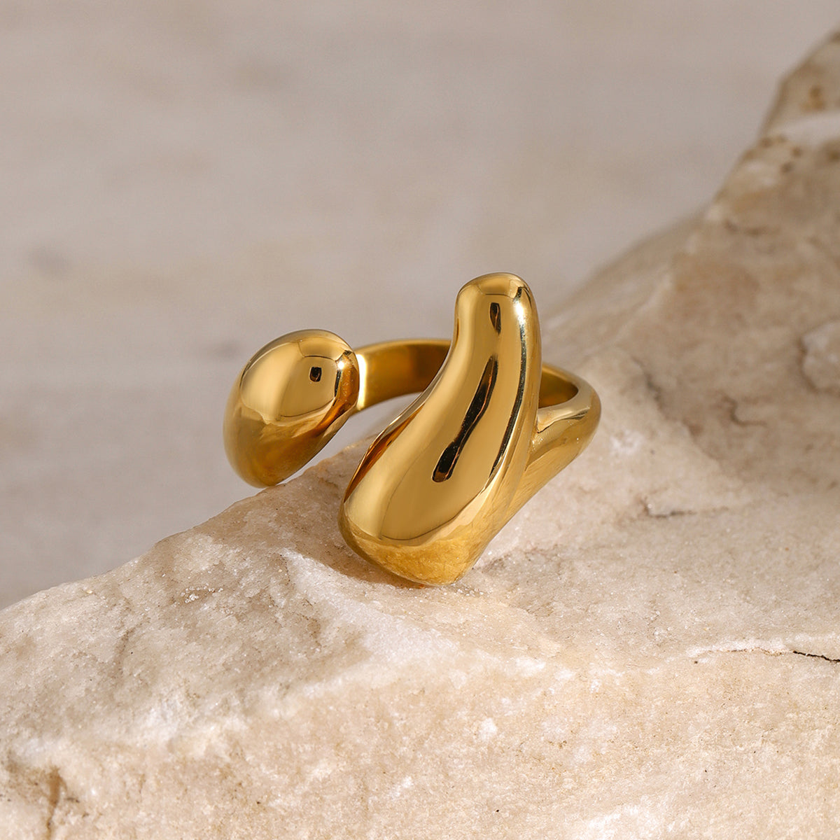 18K Gold-Plated Stainless Steel Open Ring - Siennasass