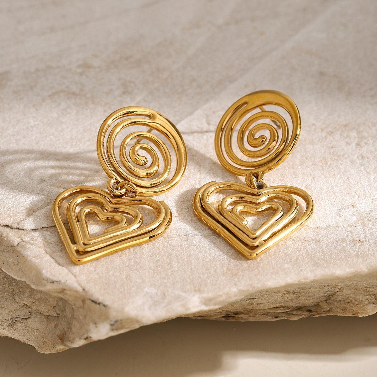 Stainless Steel Heart Earrings - Siennasass