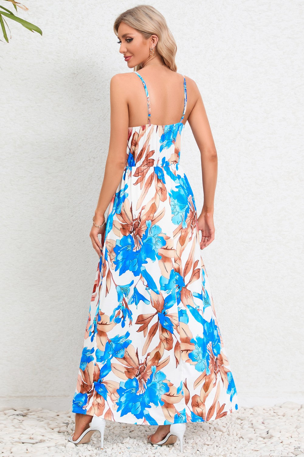 Printed Surplice Maxi Cami Dress - Siennasass