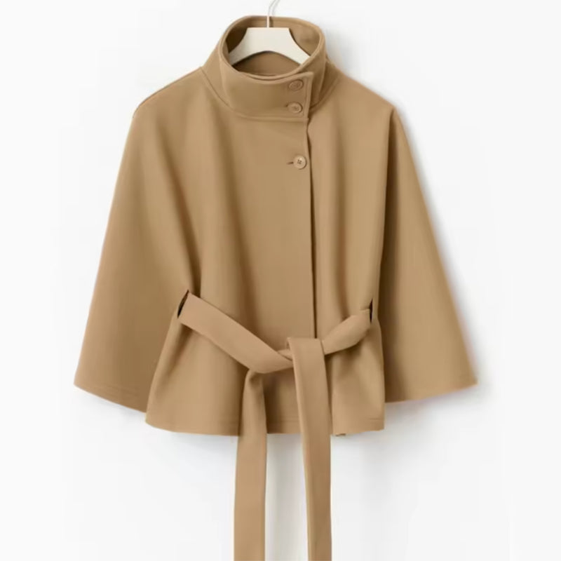 Women's High Neck Batwing Sleeve Winter Trench Coat