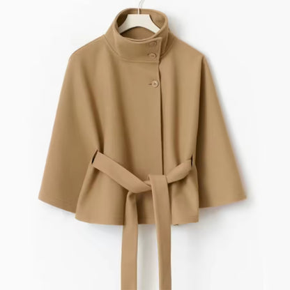 Women's High Neck Batwing Sleeve Winter Trench Coat