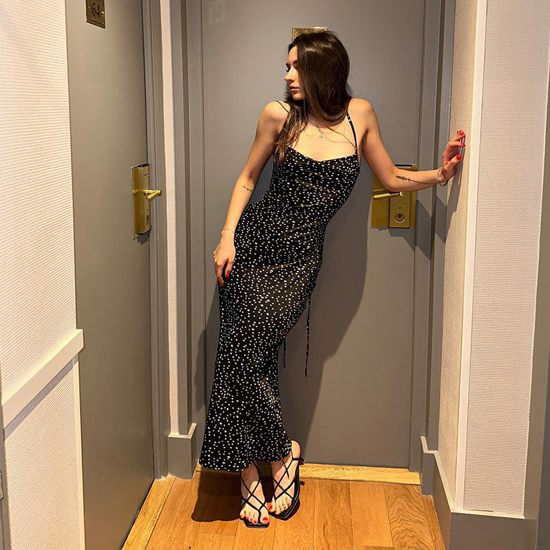 Fashion Women's Wear Slim Fit Printing Slip Dress - Siennasass