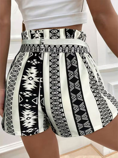 Tied Geometric Shorts - Siennasass