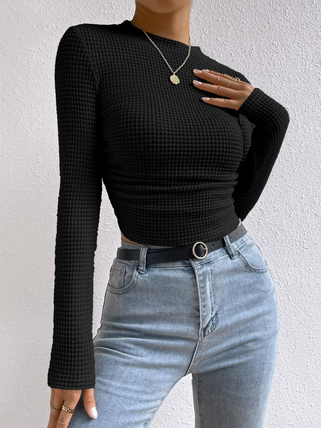 Round Neck Long Sleeve T-Shirt - Siennasass