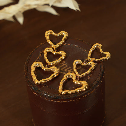 Titanium Steel Heart Earrings - Siennasass