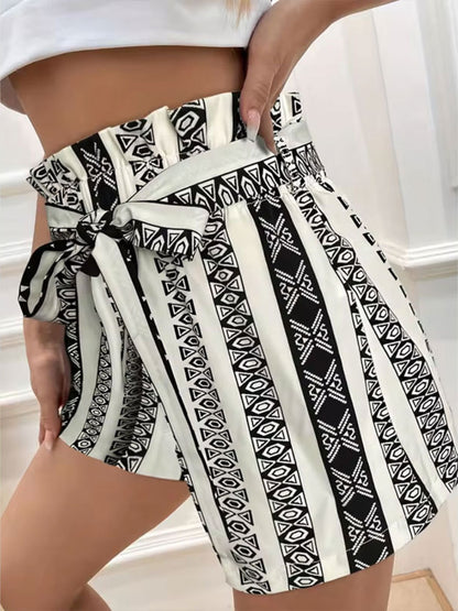 Tied Geometric Shorts - Siennasass