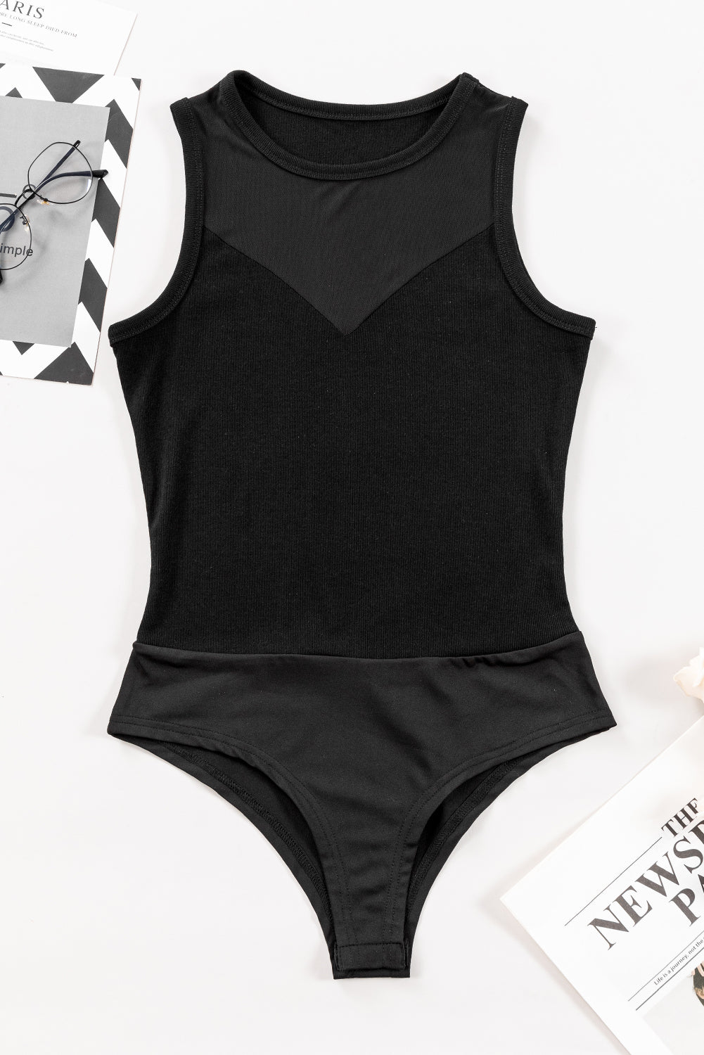 Round Neck Sleeveless Bodysuit - Siennasass