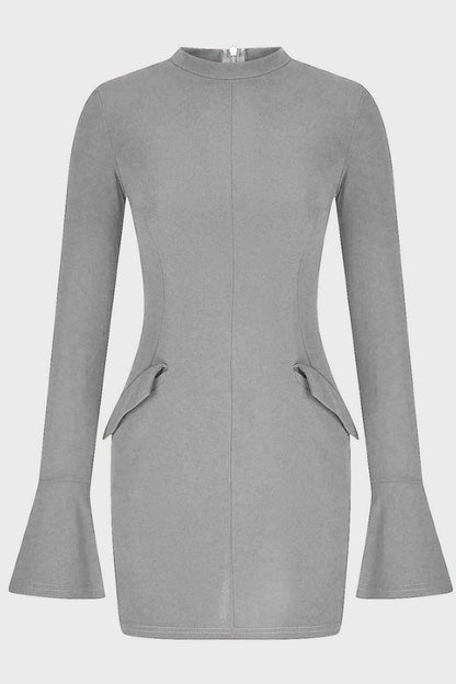 Mock Neck Long Sleeve Mini Dress - Siennasass
