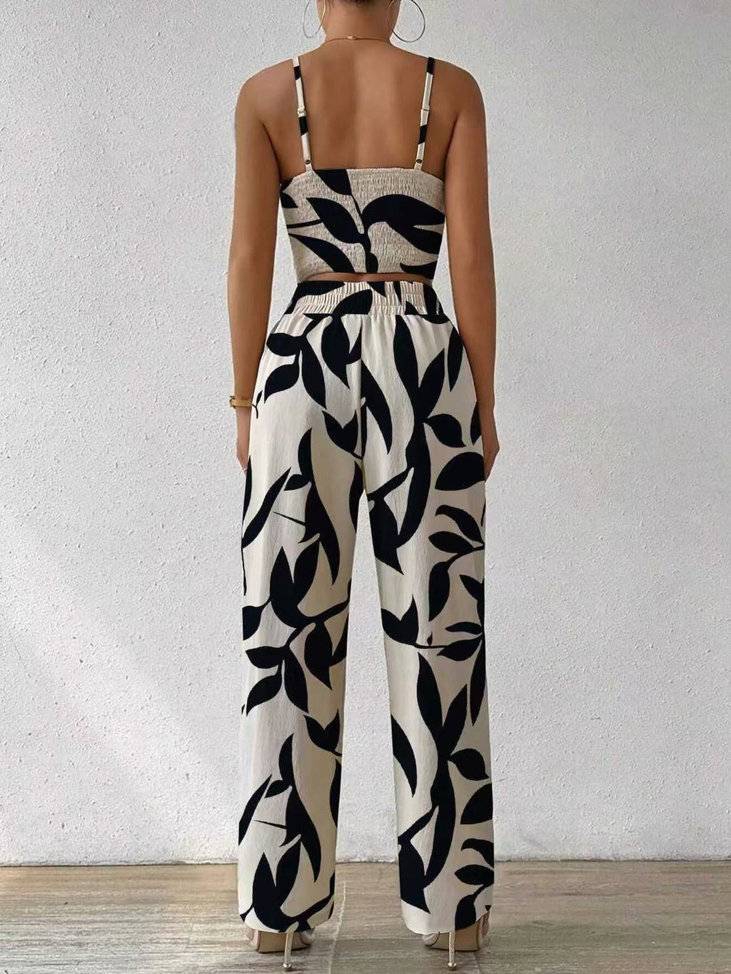 Printed Spandex Straight Type Suit