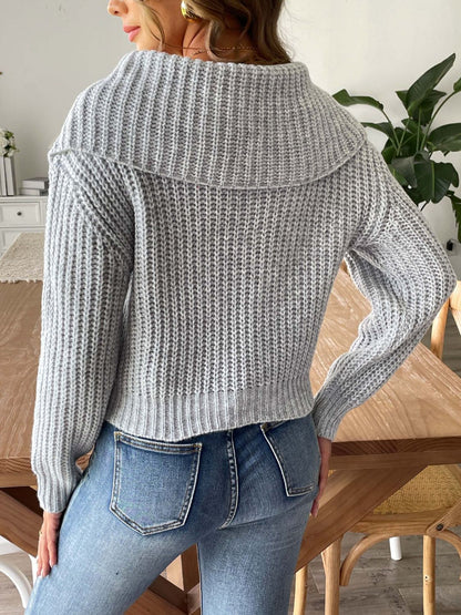 Cable-Knit Long Sleeve Sweater - Siennasass