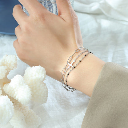 Titanium Steel Three-Layered Bracelet - Siennasass