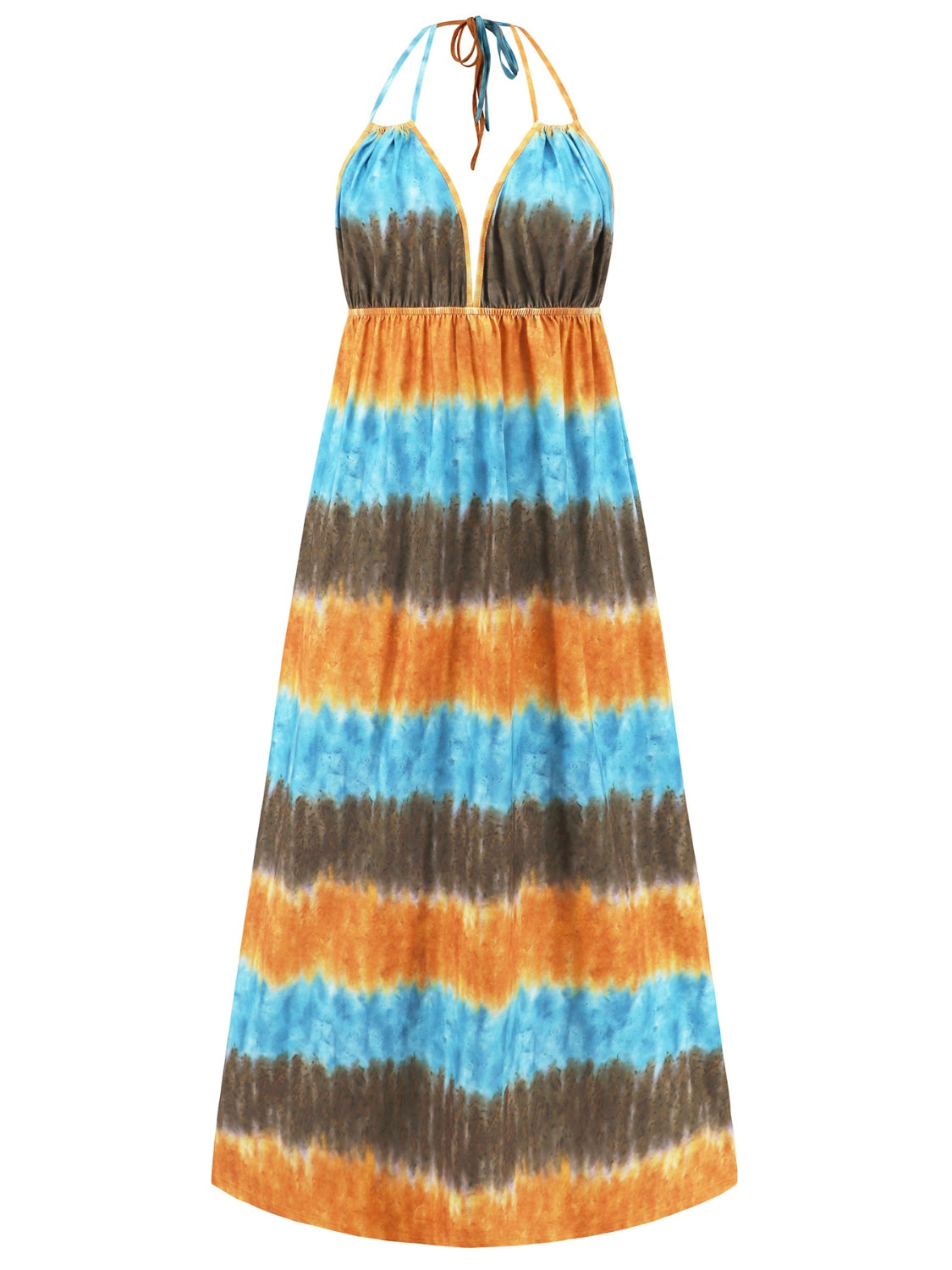 Tie-Dye Halter Neck Sleeveless Dress - Siennasass