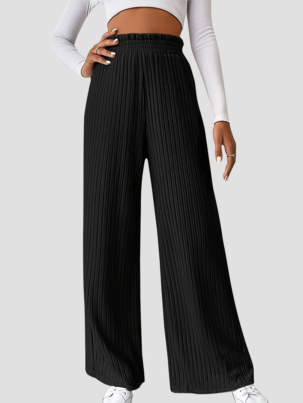 Ribbed High Waist Pants - Siennasass