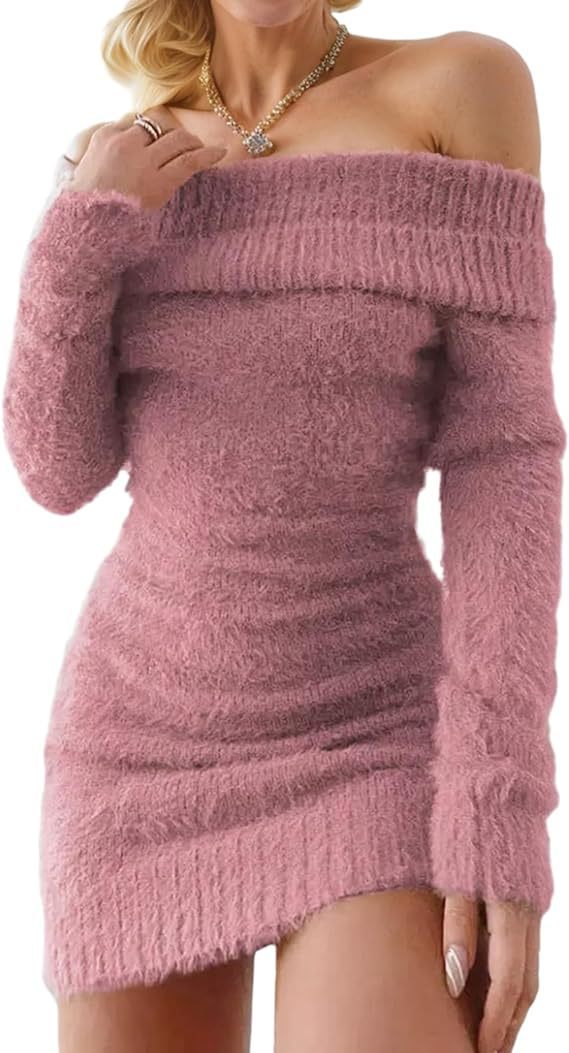 Sheath Long Sleeve Sweater Dress - Siennasass