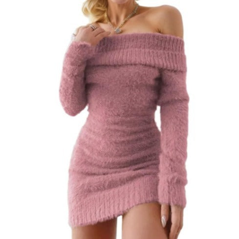 Sheath Long Sleeve Sweater Dress - Siennasass