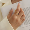 Titanium Steel Wrap Ring - Siennasass