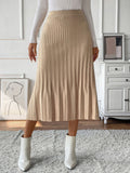 Perfee Pleated Midi Sweater Skirt - Siennasass